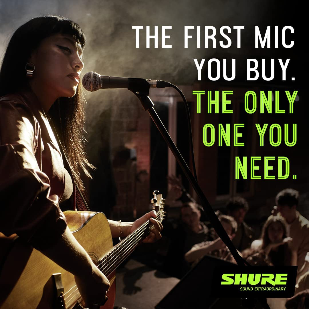 SM58 Pro XLR Dynamic Microphone - Professional Studio & Live Performance Cardioid Mic for Vocals, Podcasting, and Recording (SM58-LC)