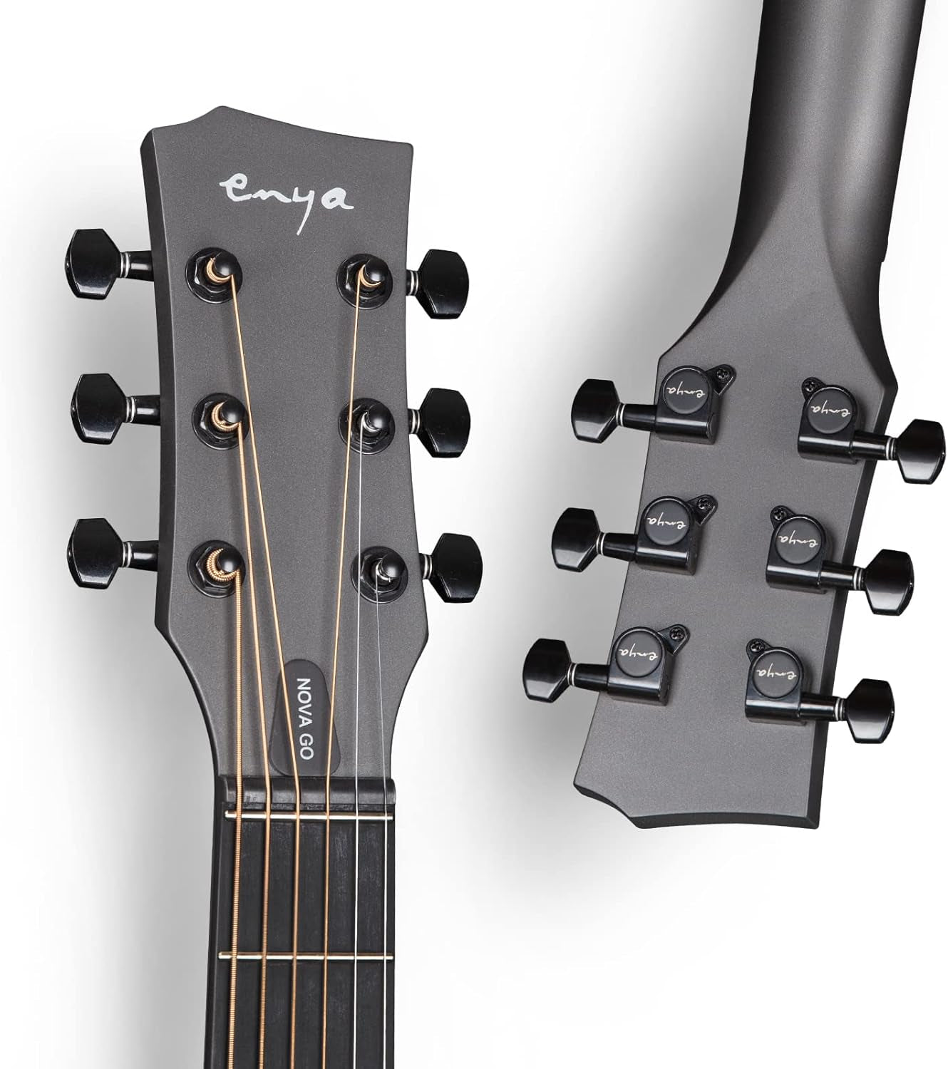 NOVA Go SP1 Carbon Fiber Acoustic Electric Guitar with Smart Acousticplus 35 Inch Travel Acustica Guitarra Starter Bundle Kit of Gig Bag, Strap, Strings, Charging Cable, Instrument Cable(Black)