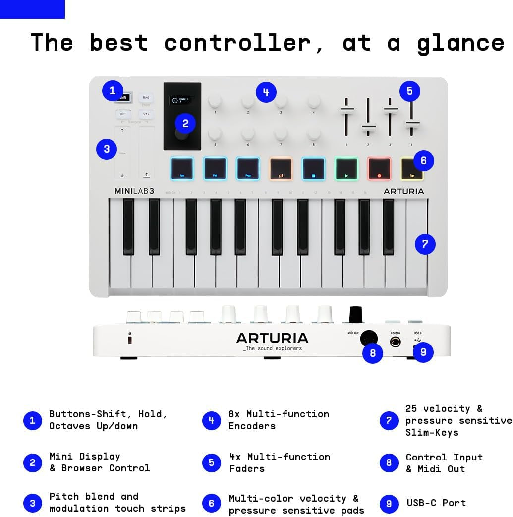 25- Key Minilab 3 - Universal MIDI Controller with Pads