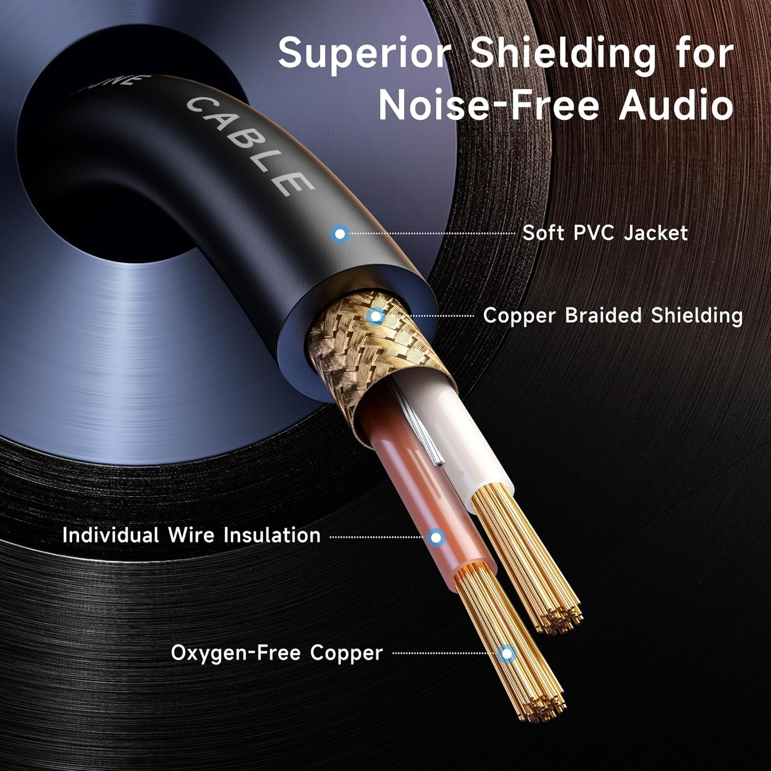2-Pack Premium XLR to XLR Cables - 6Ft, Male to Female Microphone Cable, Oxygen-Free Copper (OFC) Mic Cord, Black