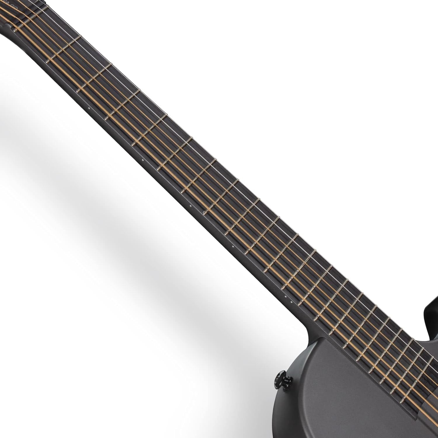 NOVA Go SP1 Carbon Fiber Acoustic Electric Guitar with Smart Acousticplus 35 Inch Travel Acustica Guitarra Starter Bundle Kit of Gig Bag, Strap, Strings, Charging Cable, Instrument Cable(Black)