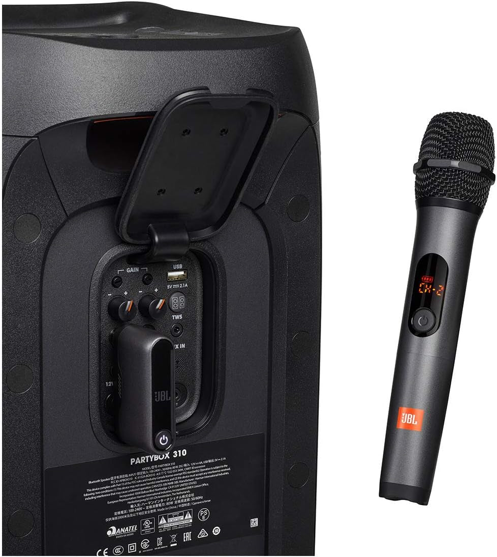 Wireless Two Microphone System with Dual-Channel Receiver, Black