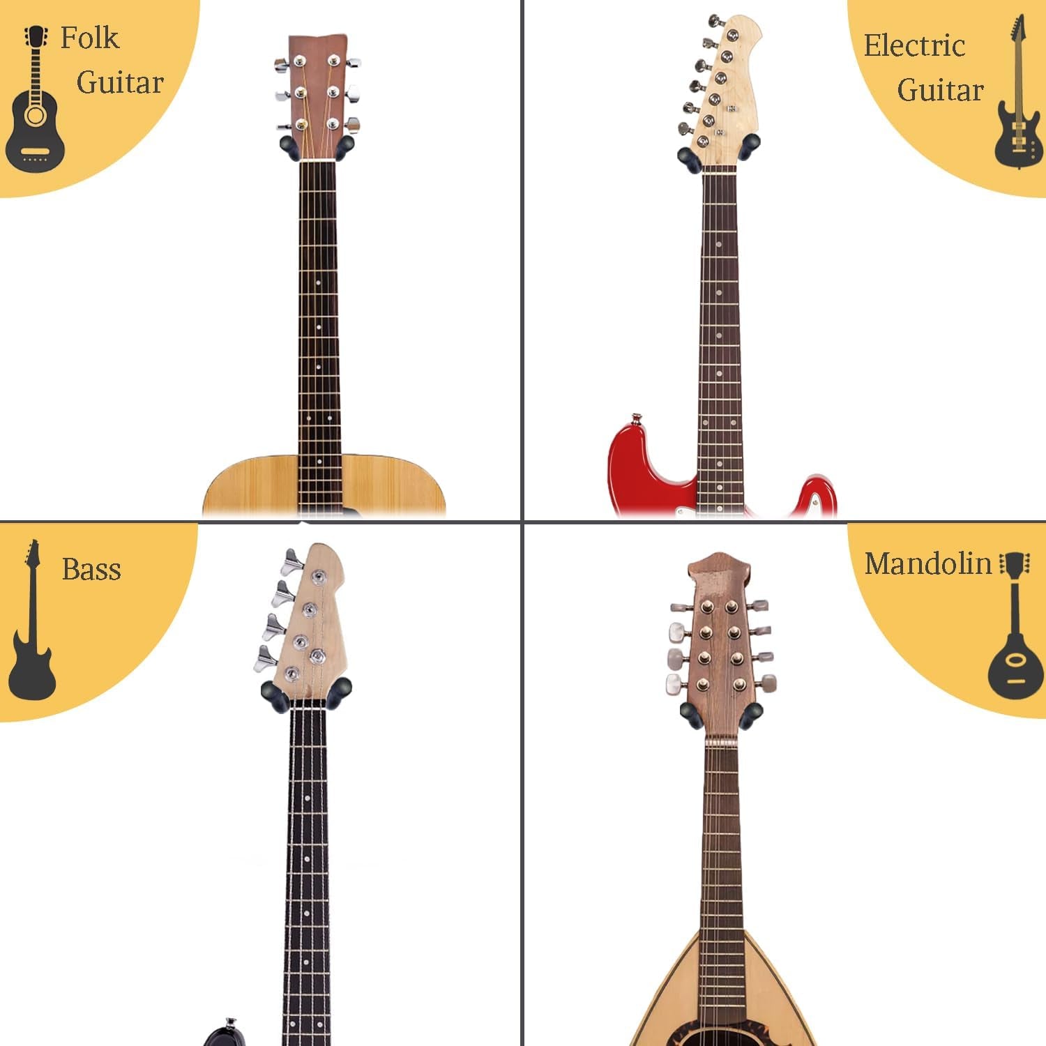 U-Shaped Guitar Wall Mount (2-Pack)